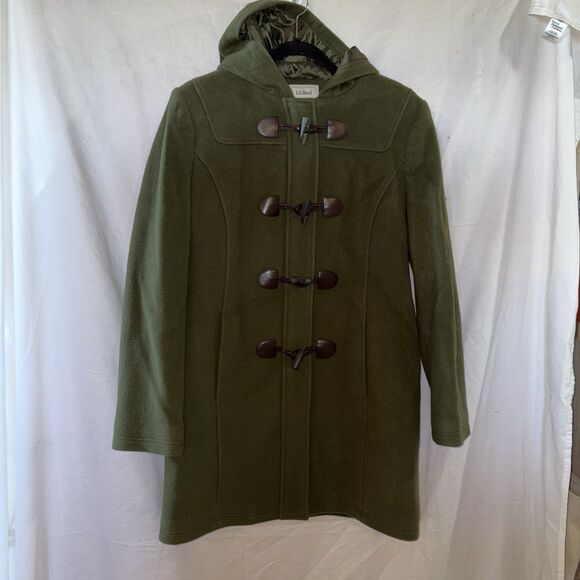 LL Bean Classic Belandi Wool Hooded Heavyweight Duffel Coat Women’s 10 Regular - Picture 1 of 8